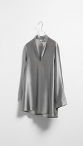Brushed Silver Silk Blouse